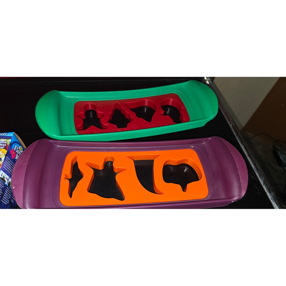 Tupperware Holiday Cookie Cutter Trays Set Christmas Halloween Green Purple Red